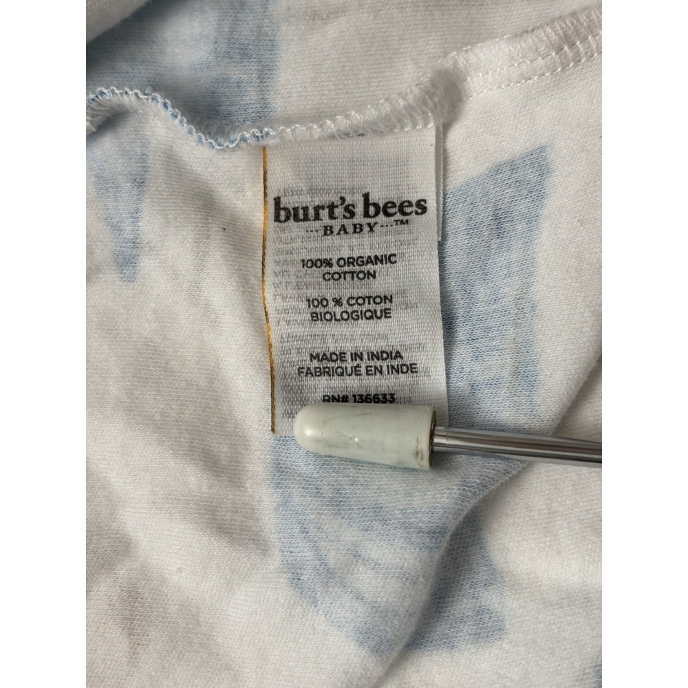 Lot of 4- BURTS BEES Baby Pajamas Organic Cotton Infant Mittens-Size 0-3 Months - Picture 6 of 7